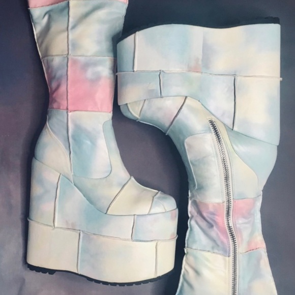 Demonia Stacked 301 Style Dolls Kill Current Mood Pastel Platform Boots